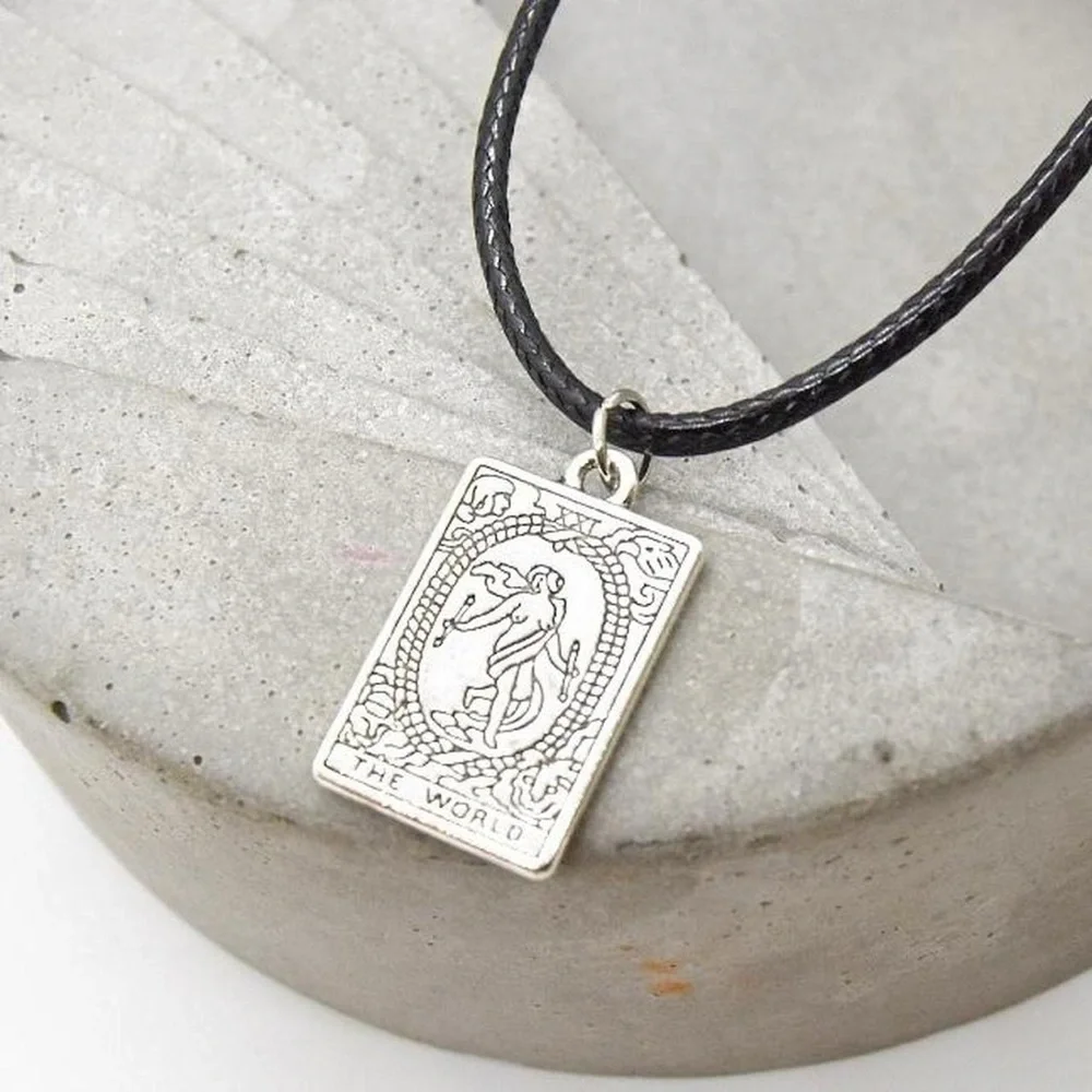 The World Tarot Card Necklace